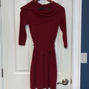 Red sweater dress